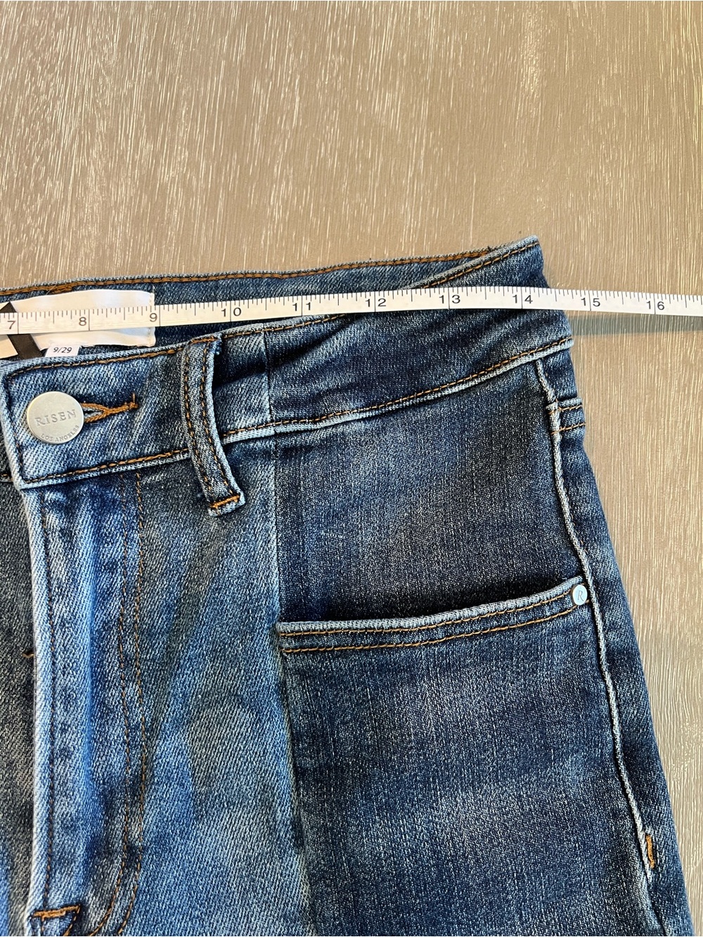 Risen Jeans High-Rise Two-Tone Blue Women's denim Jeans size 9/29 - Picture 12 of 13